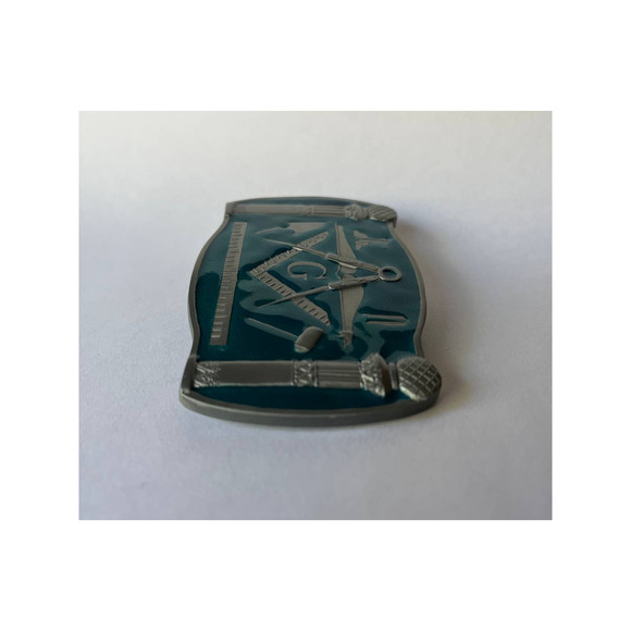 Mason Aqua Blue Epoxy Belt Buckle - Picture 10 of 13